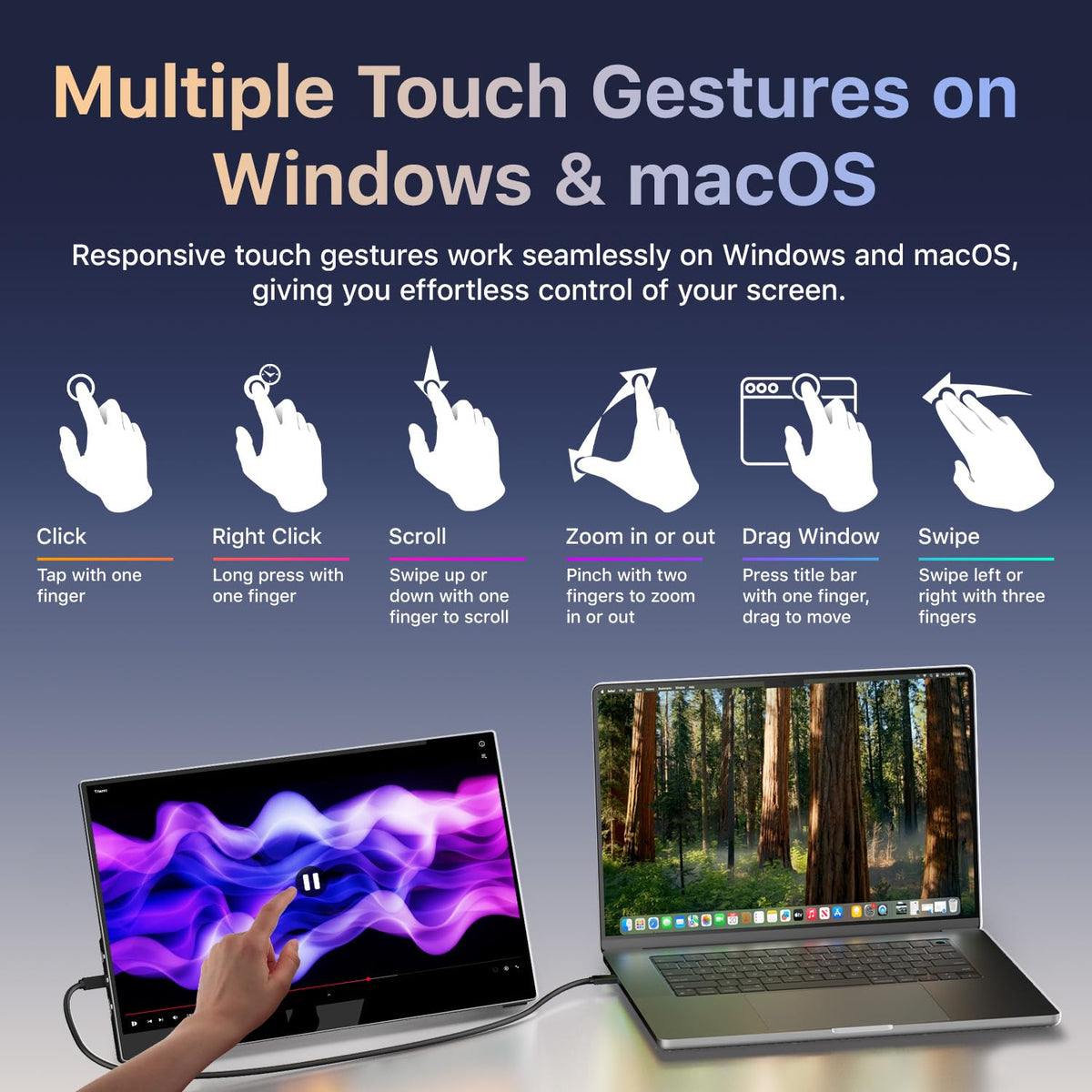 kksmart tempered glass touchscreen offers precise taps and smooth gestures for quick edits and navigation
