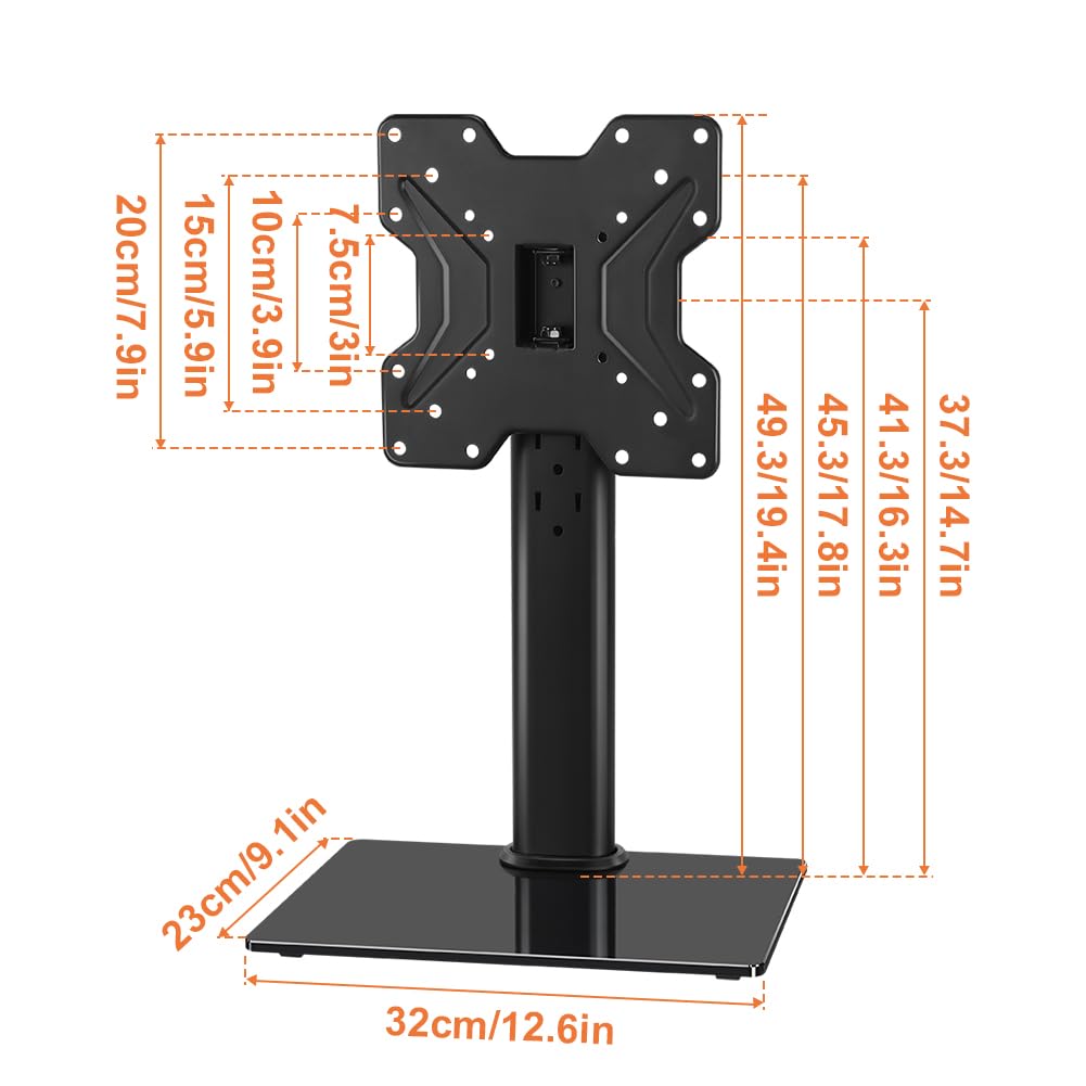 KKTONER stand base supports up to 77 lbs for sturdy TV support