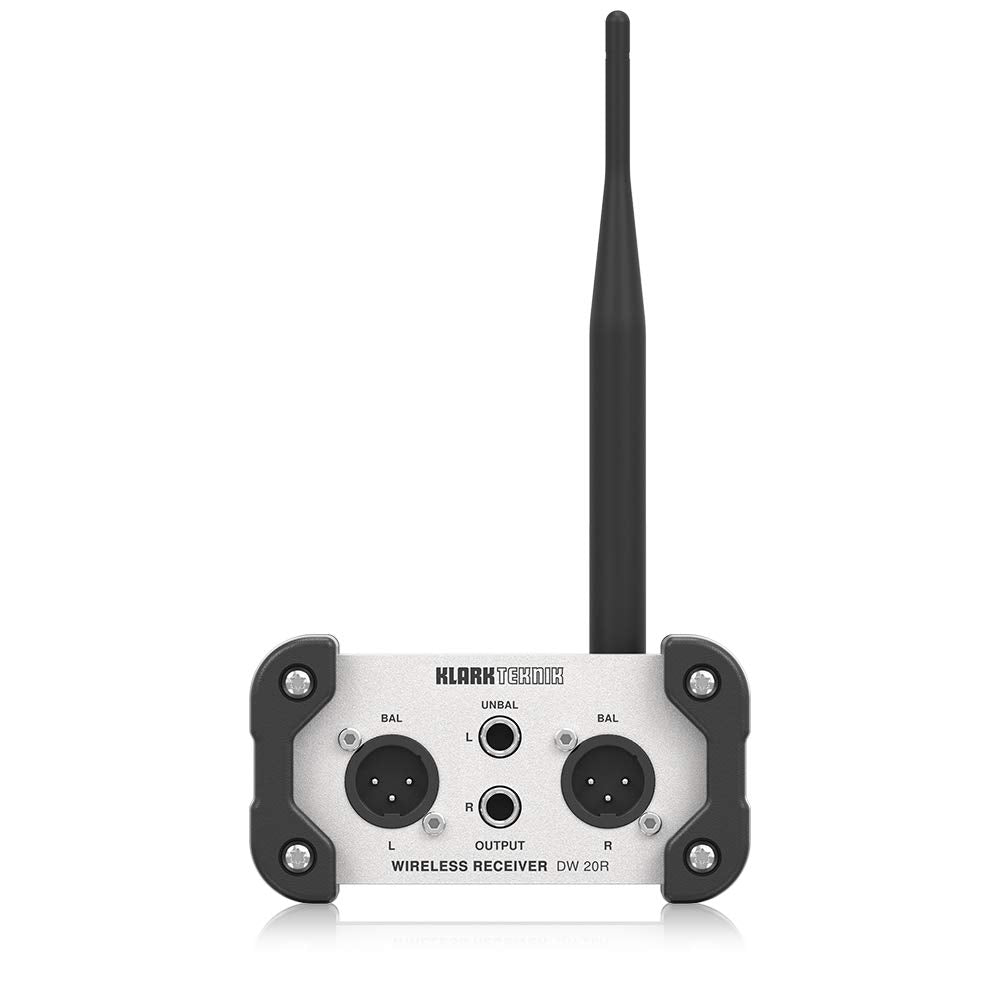 Klark Teknik DW 20R back panel, ports for scalable hospitality audio setups.