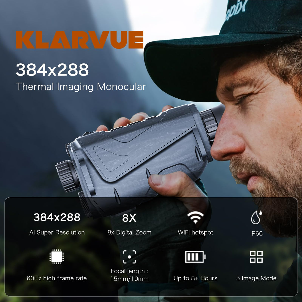 KLARVUE thermal imaging screen close-up for wildlife observation