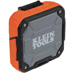 Klein Tools front view showing compact rugged speaker and controls for reliable audio