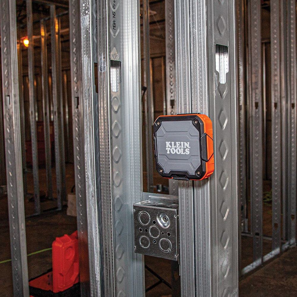 Klein Tools detail of integrated hanging hole and hook for versatile mounting