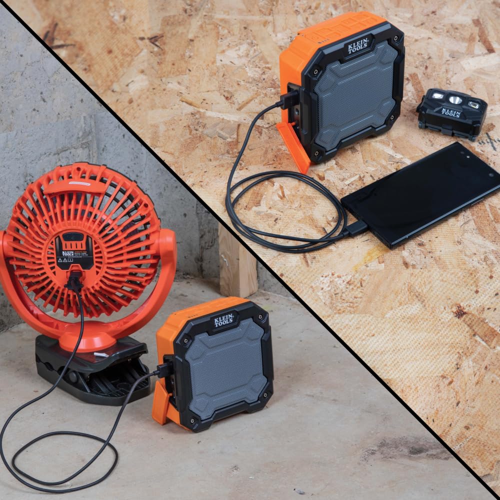 Klein Tools AEPJS3 broadcast mode image highlighting multi-speaker expansion