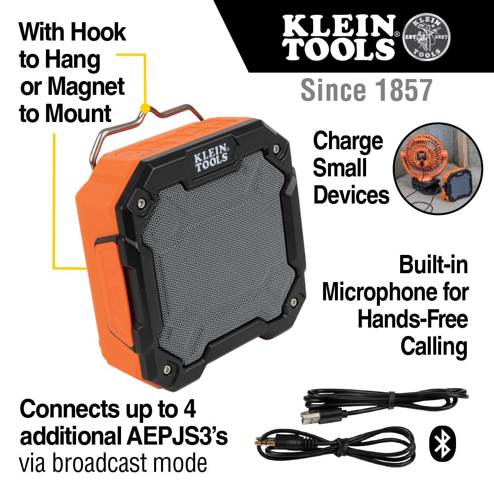 Klein Tools AEPJS3 hook-hanging setup for versatile on-site mounting