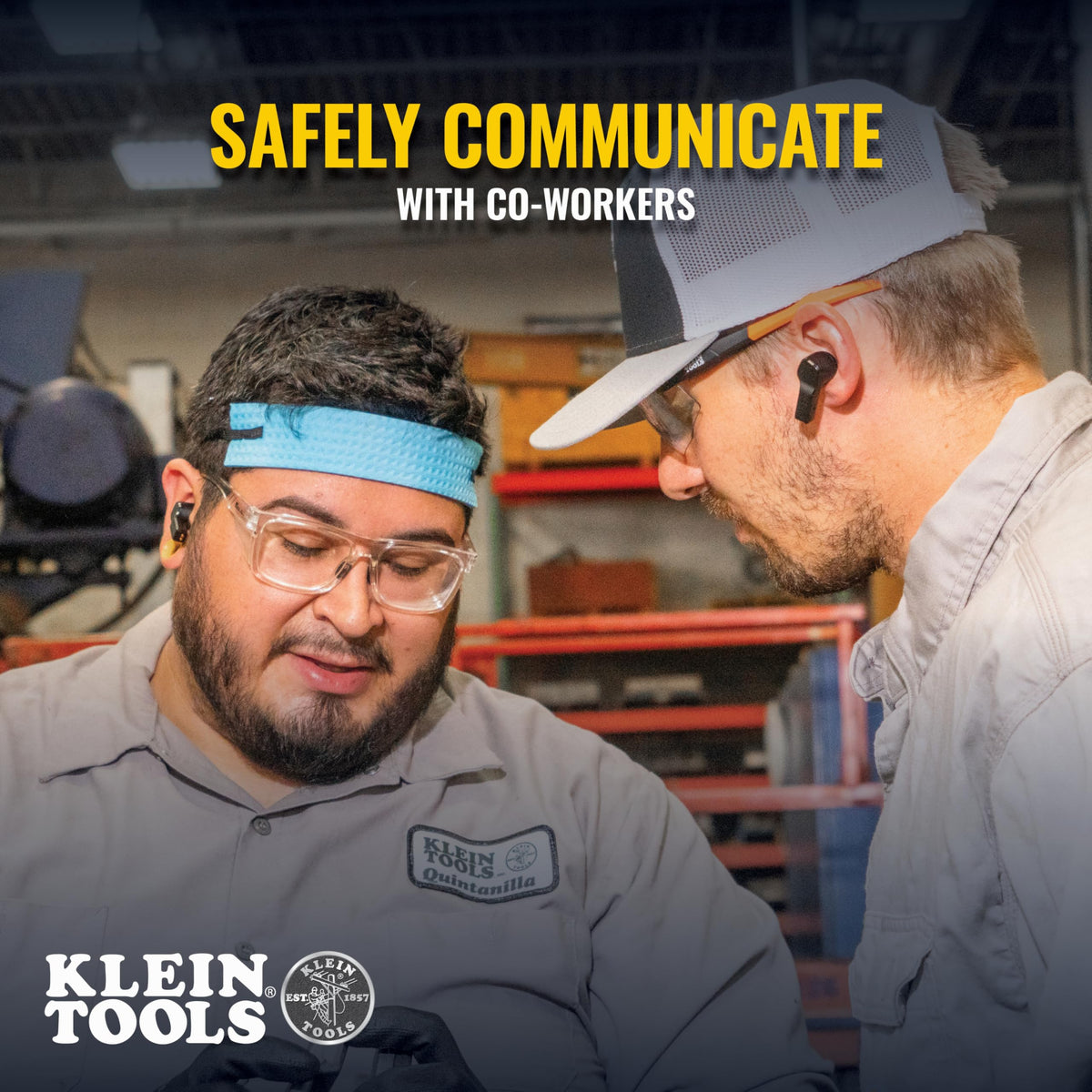 Klein Tools AESEB1S memory foam tips providing comfort and noise reduction