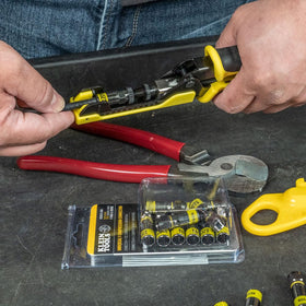 Klein Tools VDV812-606 brass body demonstrates durable professional-grade construction.