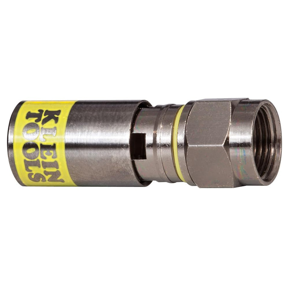 Klein Tools VDV812-606 connector close-up showing universal sleeve for fast terminations.