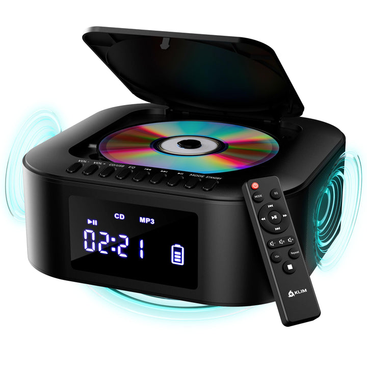 KLIM boombox E1 front view showing speakers and sleek design, delivering powerful sound
