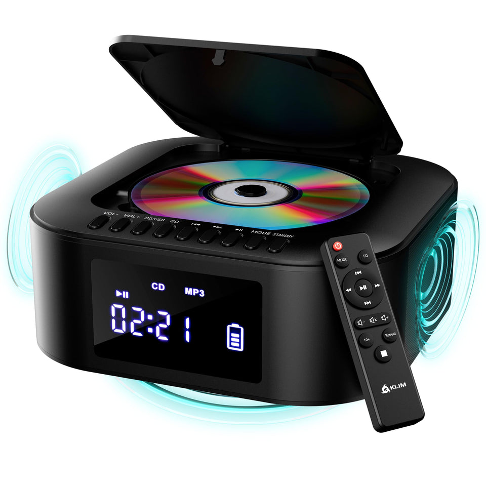 KLIM boombox E1 front view showing speakers and sleek design, delivering powerful sound