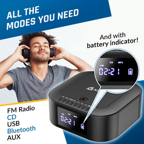 KLIM boombox E1 remote and control panel for easy playback and convenience