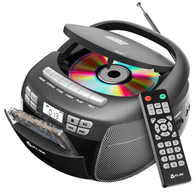 KLIM front view showing speakers and display for clear stereo listening