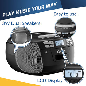 KLIM boombox at a picnic demonstrating portable Bluetooth and battery use