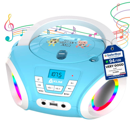 KLIM Candy front view showing speakers and easy controls, encouraging independent play