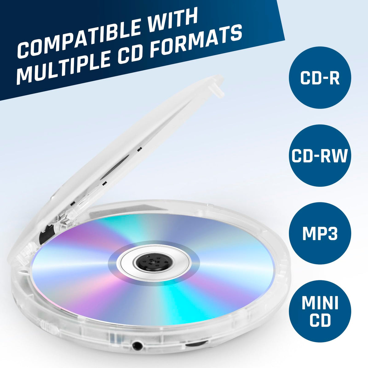 KLIM Discman in commuter setting showing portable use with pouch for travel-friendly listening
