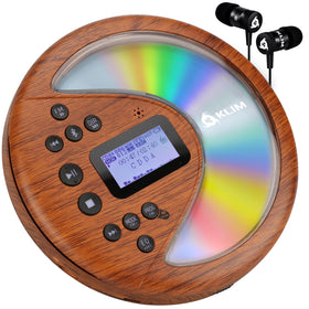 KLIM Discover Wood front view showcases a stylish portable CD player for car trips