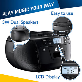 KLIM boombox in use outdoors by picnic, portable entertainment benefit
