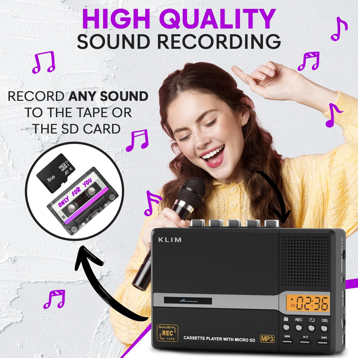 KLIM K10 playing through built-in speaker, portable sharing and listening