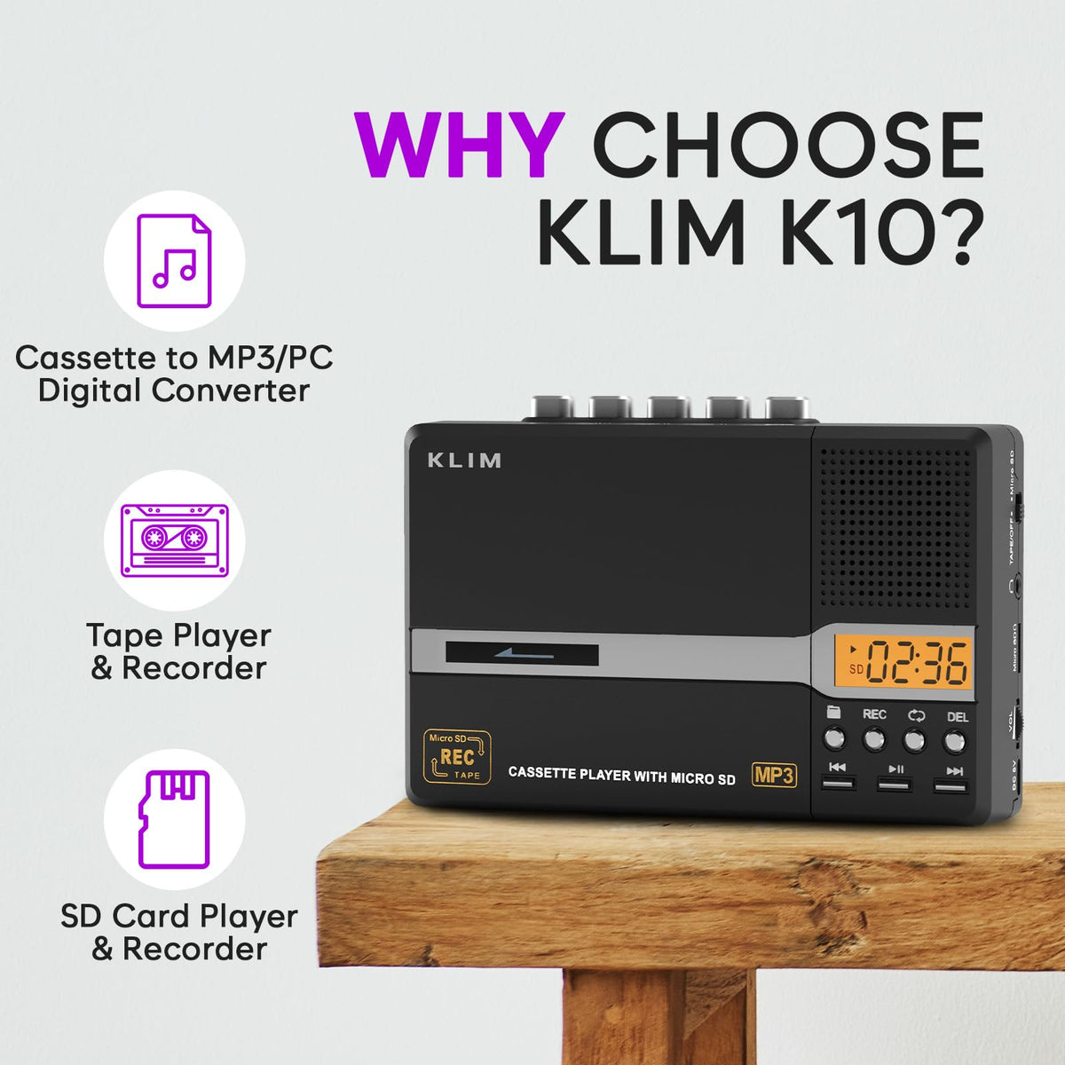 KLIM K10 side control close-up with buttons visible for precise operation