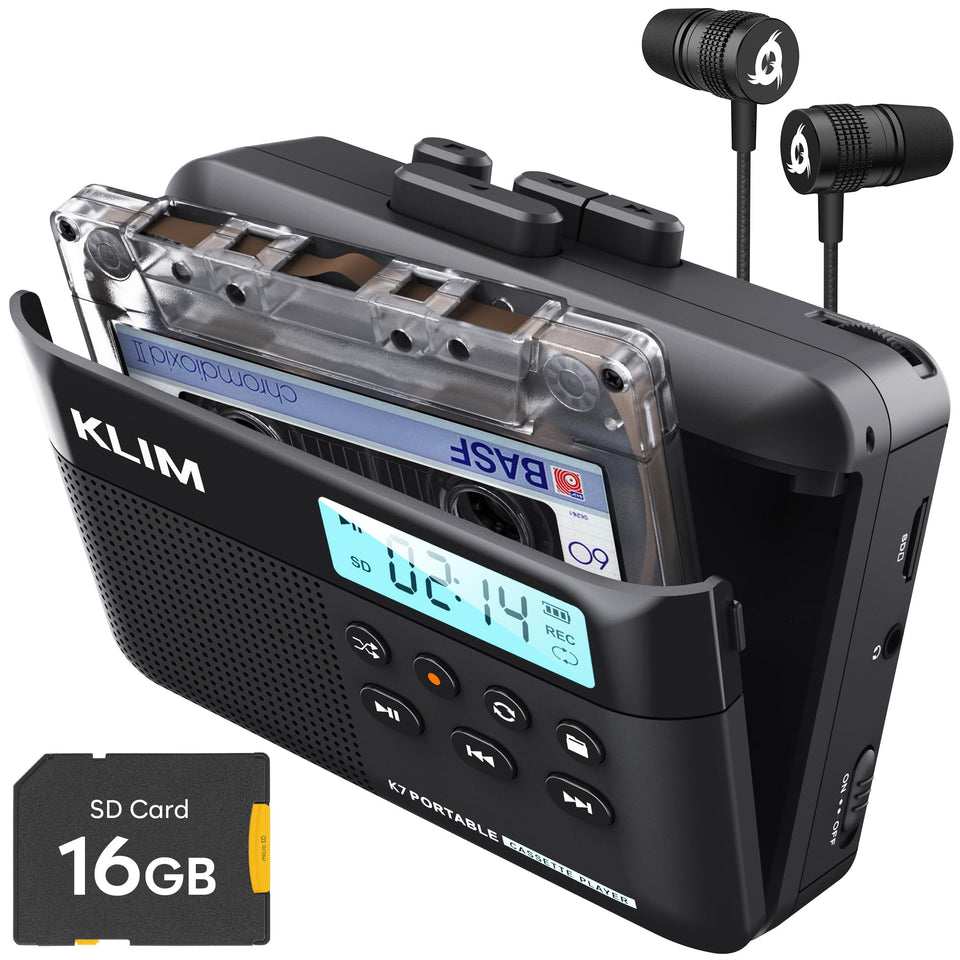 KLIM K7 front view showing cassette slot and controls for easy archiving