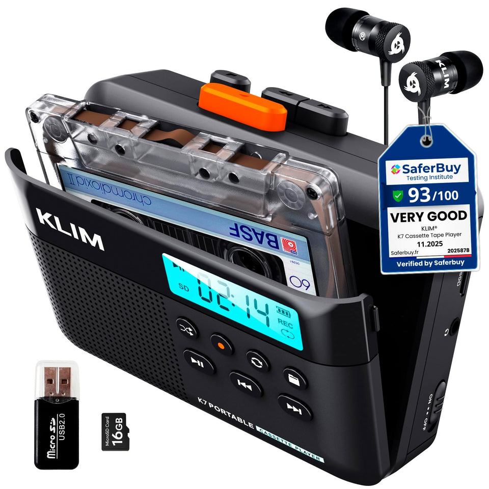 KLIM K7 front view showing buttons and cassette compartment for easy conversion