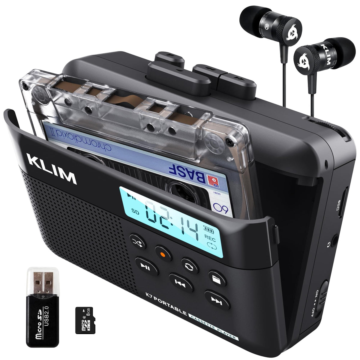 KLIM K7 front view showing cassette door and display, easy access and clear controls