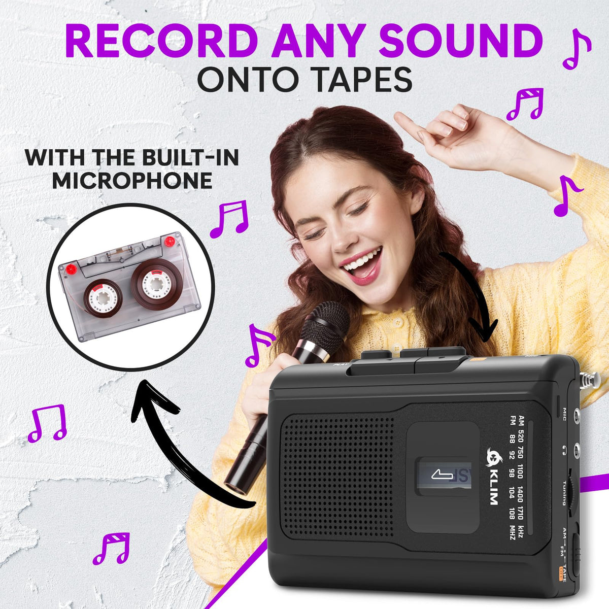 KLIM K8 AM/FM radio display for tuning stations