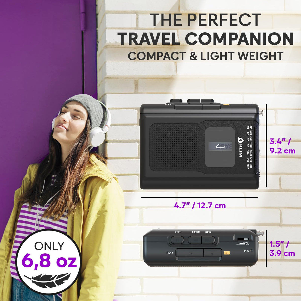 KLIM K8 built-in microphone and speaker for quick recordings