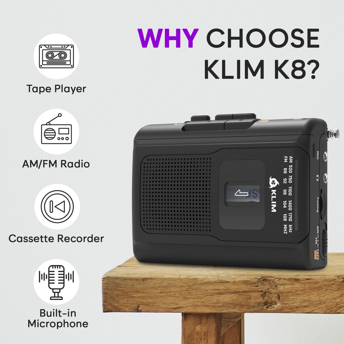 KLIM K8 side view highlights compact, lightweight body for travel.