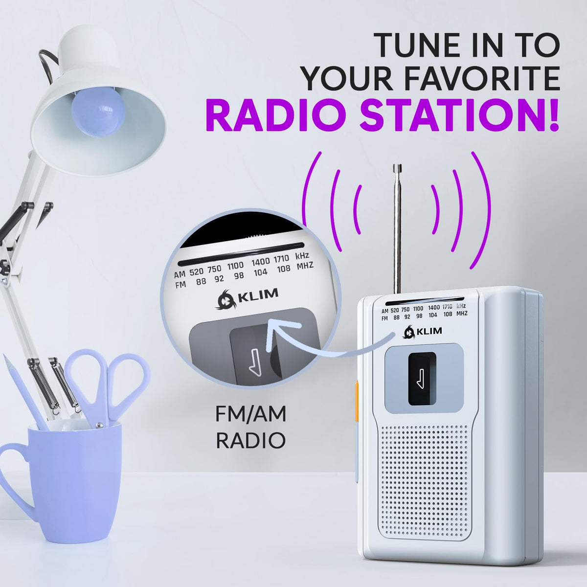 KLIM K8 AM/FM tuning interface demonstrates versatile radio use