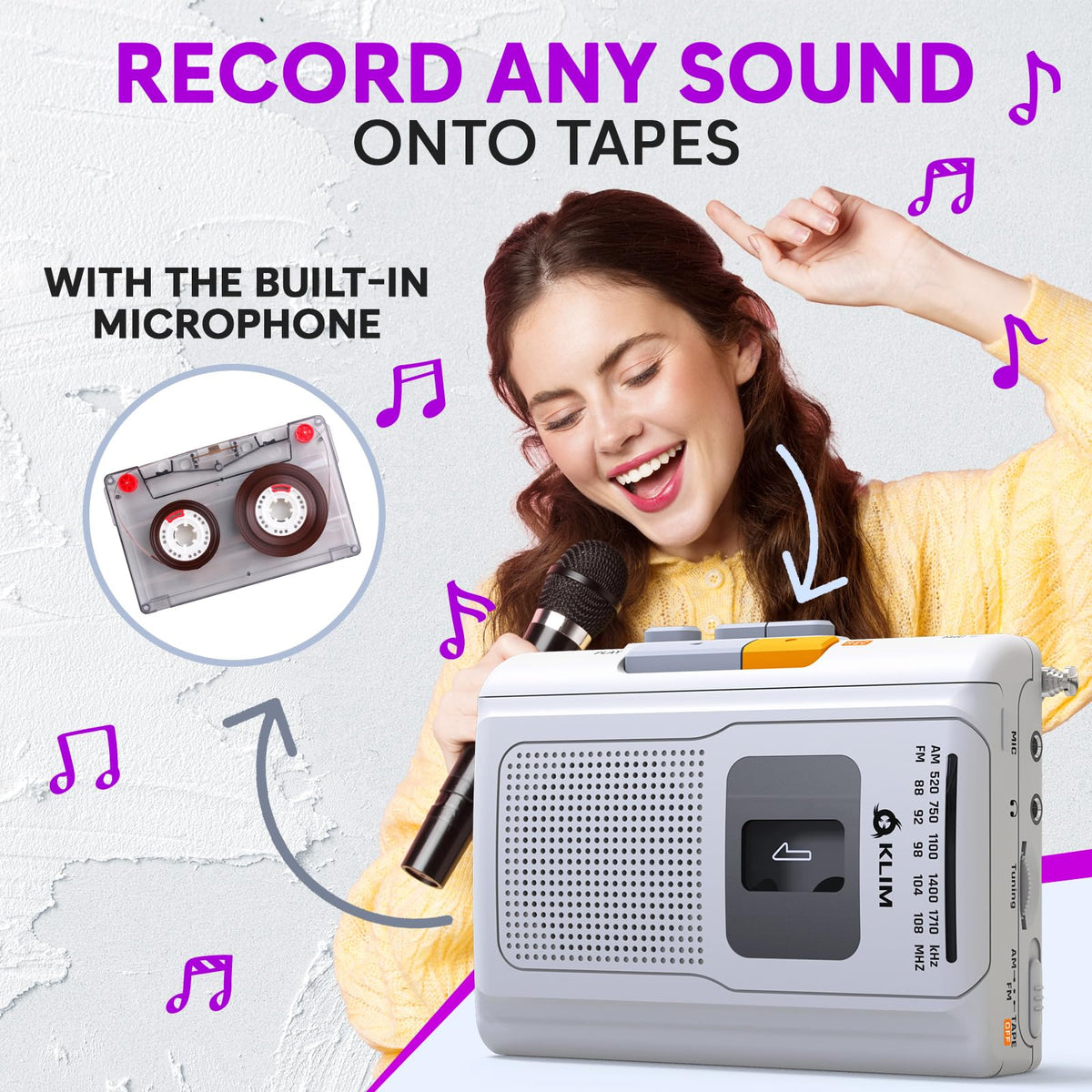 KLIM K8 built-in microphone enables quick on-device recordings