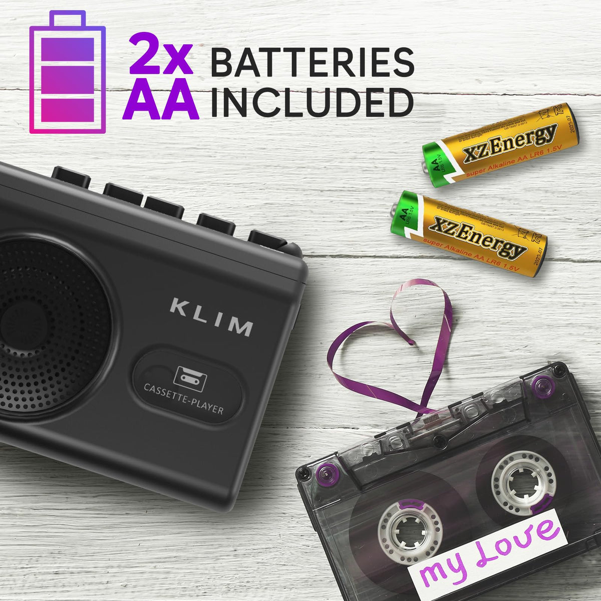 KLIM K9 earphones included for private listening sessions.