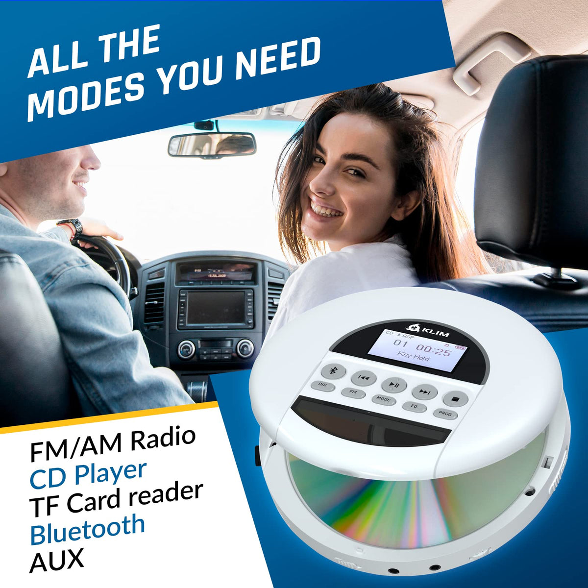 KLIM Nomad Bluetooth, AUX, and TF Card ports enable versatile playback