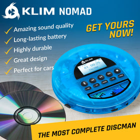 KLIM Nomad Transparent Blue anti-skip protection ensuring uninterrupted listening during movement