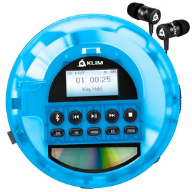 KLIM Nomad Transparent Blue car setup with AUX/Bluetooth for enhanced in-car sound
