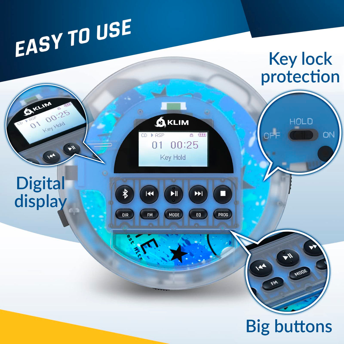 KLIM Nomad Transparent car connection via AUX enables in-car sound quality