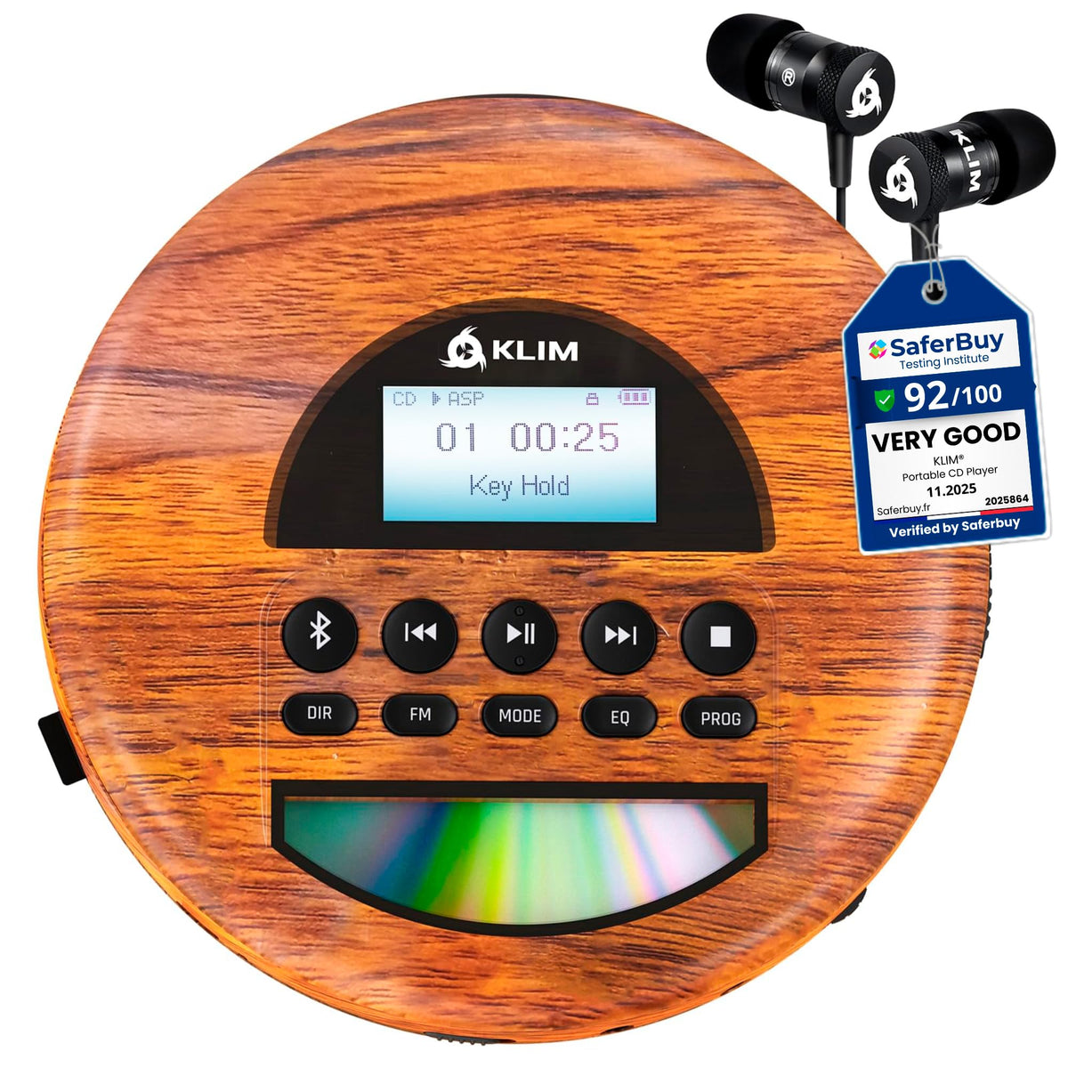 KLIM Nomad Wood front view showing player and clean design benefiting portability