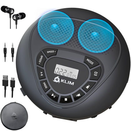 KLIM Speaker front view showing built in speakers and Bluetooth for portable listening