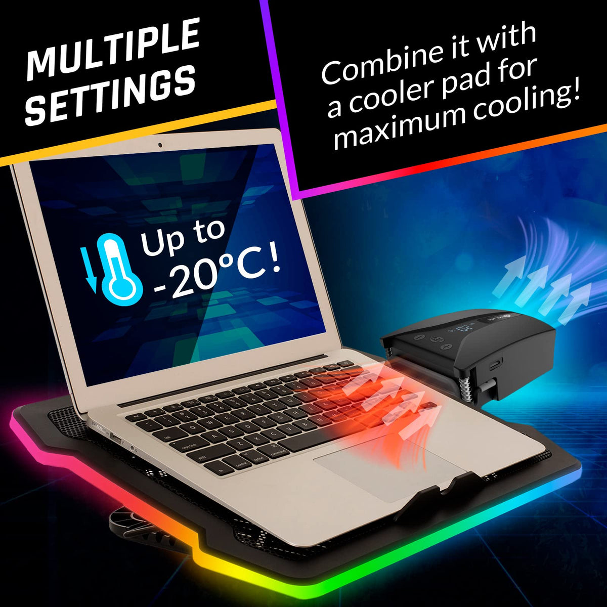KLIM Tempest in use with laptop setup during intense gaming sessions.