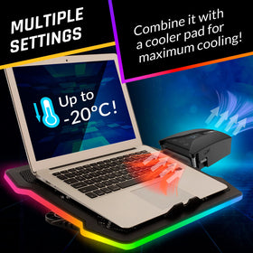 KLIM Tempest in use with laptop setup during intense gaming sessions.