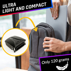 KLIM Tempest compact and portable design fits in your bag.