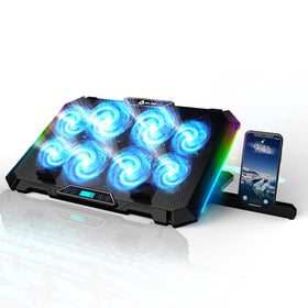 KLIM V8 cooling pad with 8 fans for efficient heat dissipation during gaming sessions.