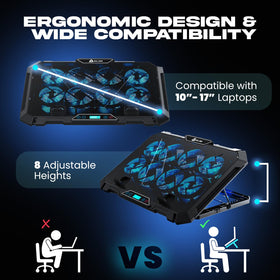 KLIM V8 wide compatibility up to 17 inches fits most laptops.