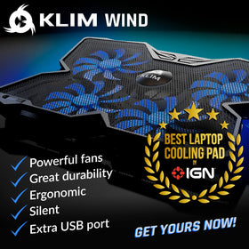 KLIM Wind close-up of four fans highlighting powerful airflow and quiet operation