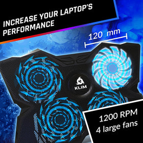 KLIM Wind close-up of four fans demonstrating concentrated airflow and fast cooling
