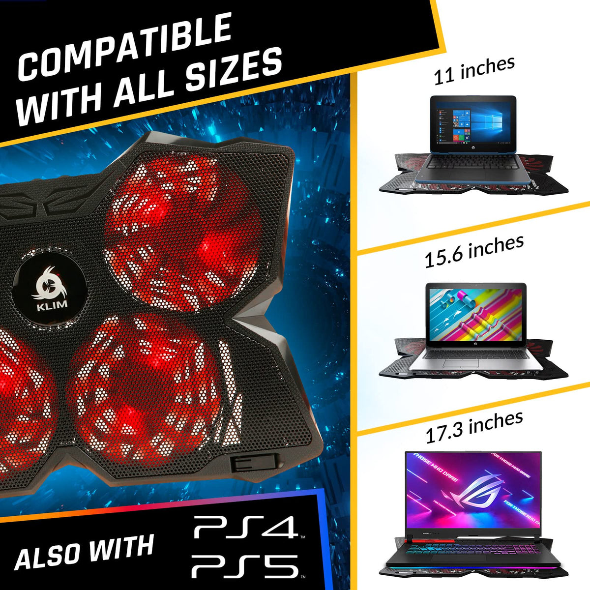 KLIM Wind on a desk with gaming peripherals, maintains lower operating temperatures