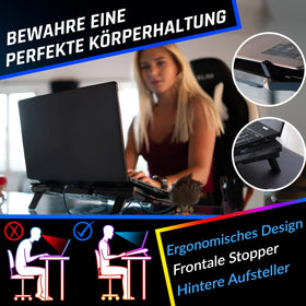 KLIM Wind with laptop to show size compatibility and stability