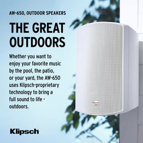 Klipsch AW-650 outdoor speaker titanium tweeter for crisp highs