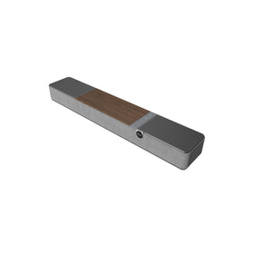 Klipsch Flexus Core 100 front view in walnut showcases a sleek 28-inch sound bar.