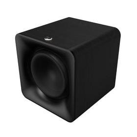 Klipsch Flexus Sub 100 front view shows compact design and bass capability