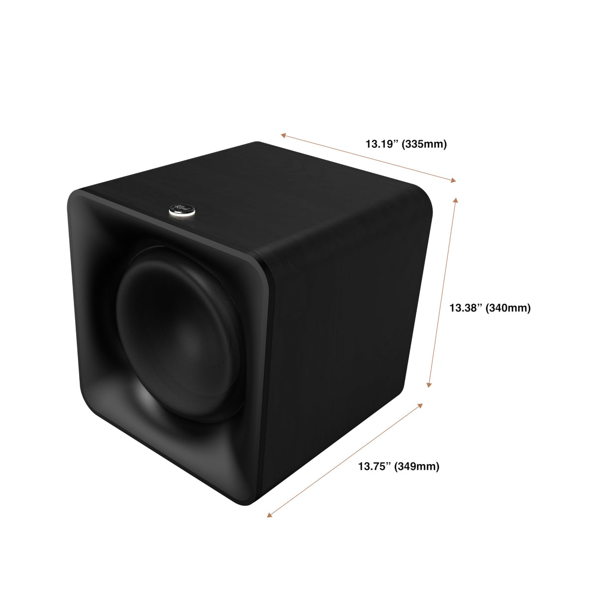 Klipsch Flexus Sub 100 side profile highlights compact footprint for small rooms